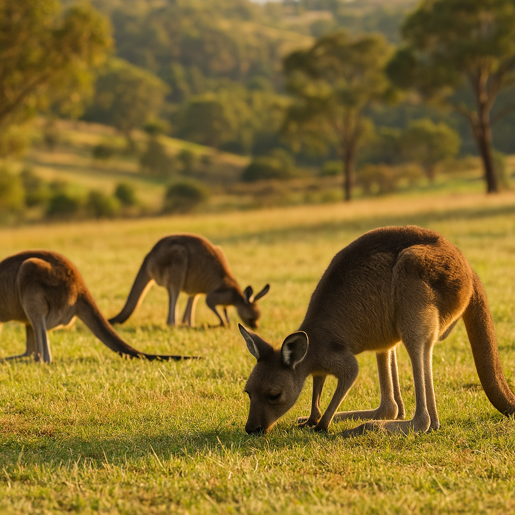 Kangaroos in the field